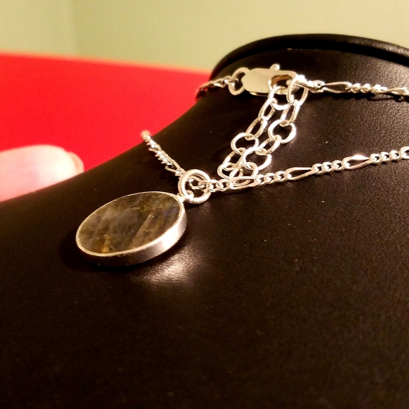 NWT One-of-a-Kind HandCrafted Artisan Silver Soldered Irridescent Glass Necklace - Picture 4 of 11